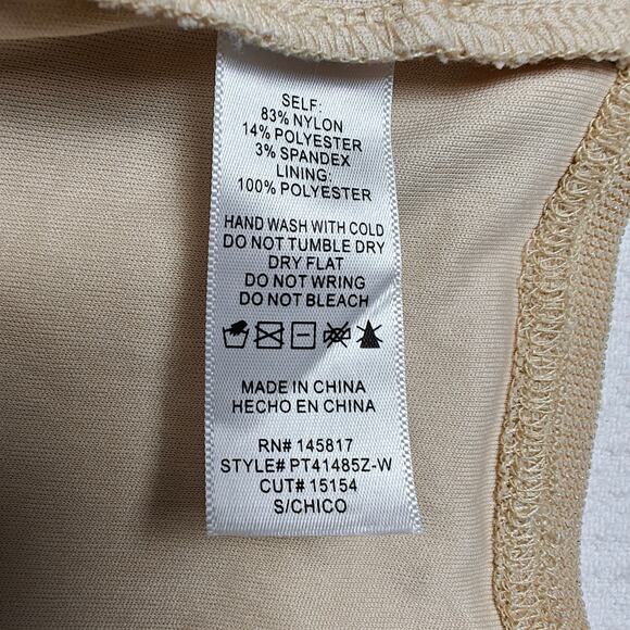 Windsor Beige Corset Long Sleeve Cropped Blouse Top Size Small - Picture 9 of 10